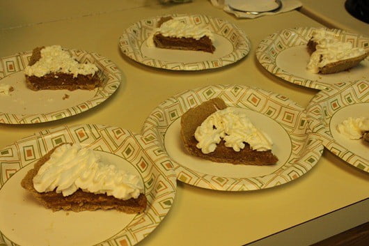 Salted Caramel Pie...on paper plates.