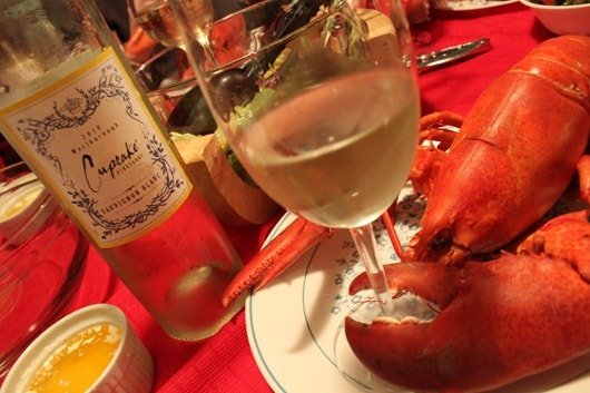 Lobsters paired with Cupcake New Zealand Sauvignon Blanc