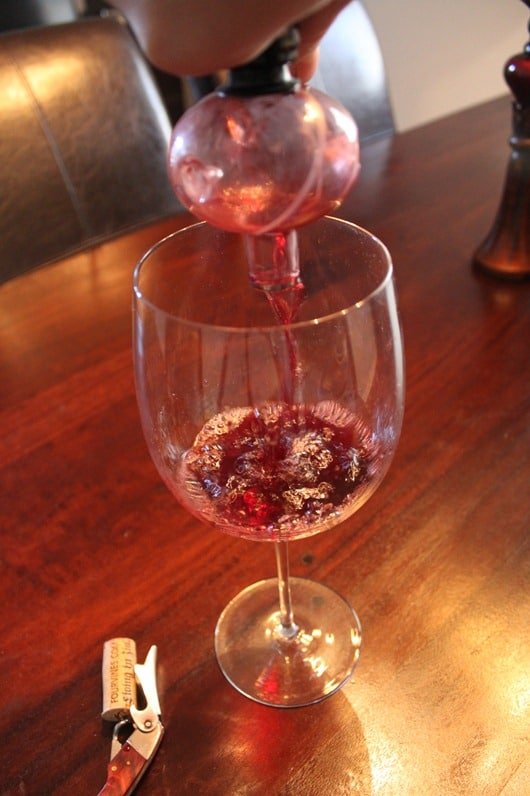 Four Vines Old Vine Cuvee Zinfandel, California - through a Soiree Wine Aerator