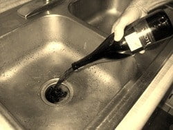 Wine meets sink.