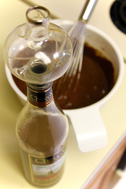 Chocovine with a Soiree Wine Aerator.