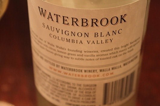Waterbrook Sauvignon Blanc, Columbia Valley, Washington State.