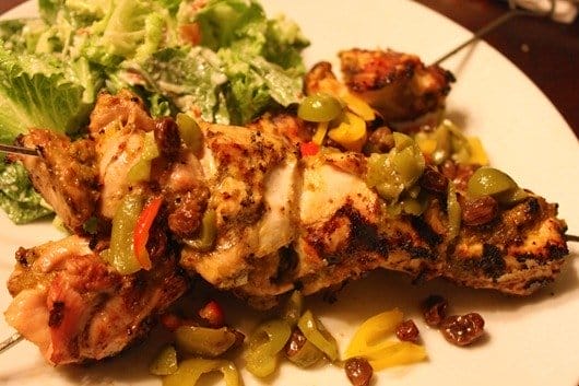 Tunisian-chicken-kebabs-with-currants-and-olives