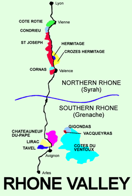 Rhone Wine Map