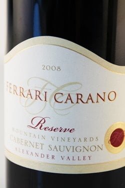 Ferrari Carano “Reserve” Cabernet, Alexander Valley, Sonoma, California